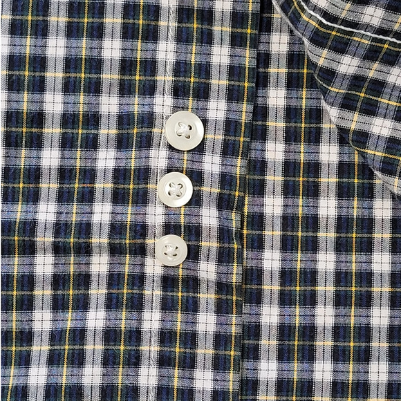 HPTommy Hilfiger Green Plaid Long Sleeve Button Up Vintage Men's Shirt Top - Picture 7 of 15